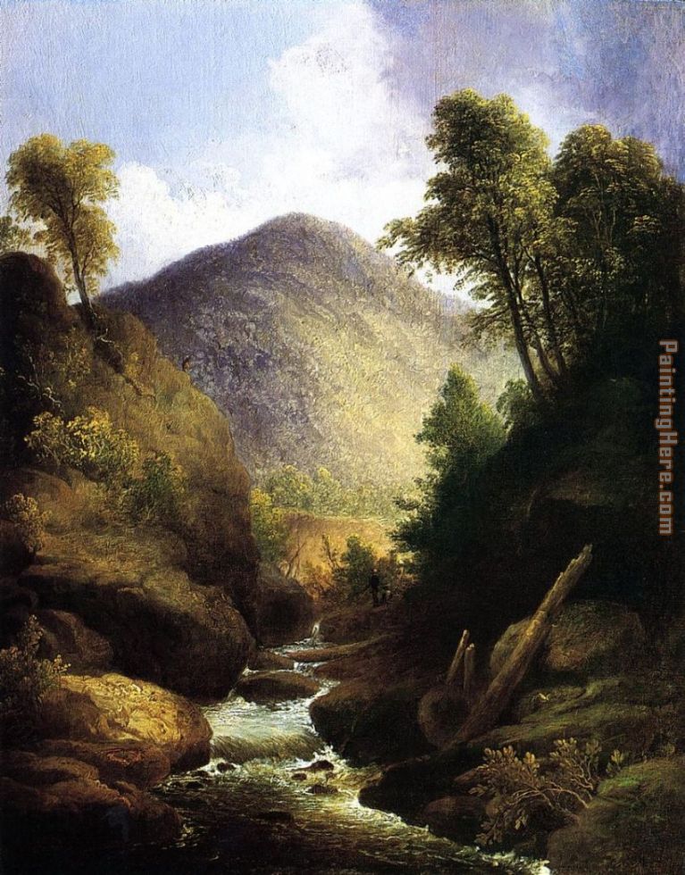 At the Waterfall painting - Thomas Doughty At the Waterfall art painting